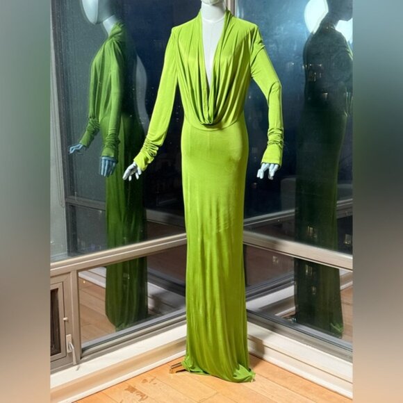 🆕 RAT & BOA 🧿 NWOT Octavia Long Sleeve Column Maxi Dress, Green - Sz XL US 10 - Picture 12 of 15